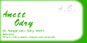 anett odry business card